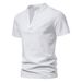 New Men's Deep V-Neck Short Sleeved With Breathable Elastic Base, Summer Fashion Stand Up Collar T-Shirt Top_voghion.com