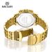 MEGIR Men's Luxury Gold-Tone Stainless Steel Watch With Chronograph, Date Display & Luminous Hands_voghion.com