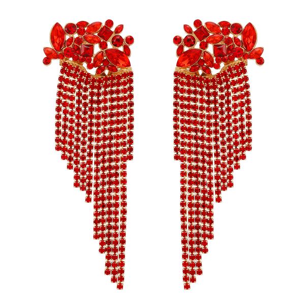 Orecchini pendenti con nappa alla moda, piccoli e freschi, per ragazze dolci, temperamento da strada, gioielli con strass versatili_voghion.com