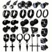 30pcs 316L Stainless Steel Cross Stud Earrings Set for Men Women,Tragus Spiral Ear Cartilage Hypoallergenic Piercing Jewelry_voghion.com