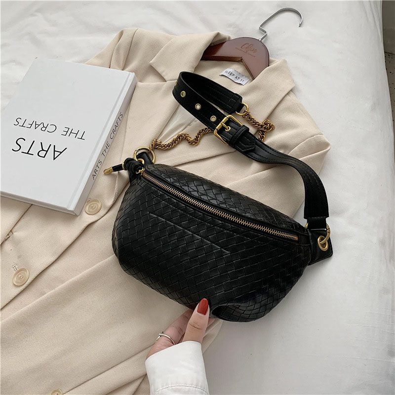 2023 Ny kæde taljetaske Kvinder Læder Fanny Pack Crossbody Chest Pack Mini taljebælte Tasker Mode Pige Telefon Pack Pung_voghion.com