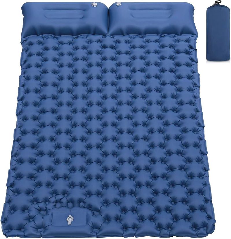 Outdoor Inflatable Cushion, Lightweight, Portable Outdoor Camping Foot-stitching, Moisture-proof Double Sleeping Mattress, Lunch Break Car Mattress_voghion.com