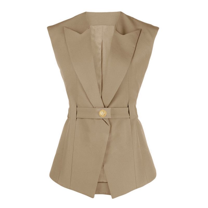 Damenbekleidung Sommer neue Mode High-End-Gürtel ärmellos schlank Temperament Pendeln Frauen Anzug Weste Weste weiblich_voghion.com