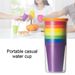 7Pcs Mug Plastic Cups Water Battle Set Reusable Picnic Travel Trendy Funny Portable Rainbow Suit Cup Party Kids Drink Cup_voghion.com