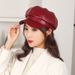 Neue Frauen PU Leder Berets Cap Hut Schwarz Rot Außen Einstellbare Weibliche Herbst Winter Casual Dame Kappe Hut Für Frauen_voghion.com
