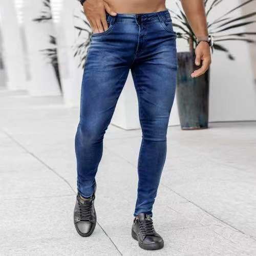 Jeans elasticizzati di fascia alta da uomo Articoli da uomo Pantaloncini di jeans neri slim slim fit slim_voghion.com