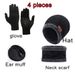 Winter Scarf Three-Piece Warm Knitted Wool Hat Touchscreen Non-Slip Gloves Set With Label_voghion.com