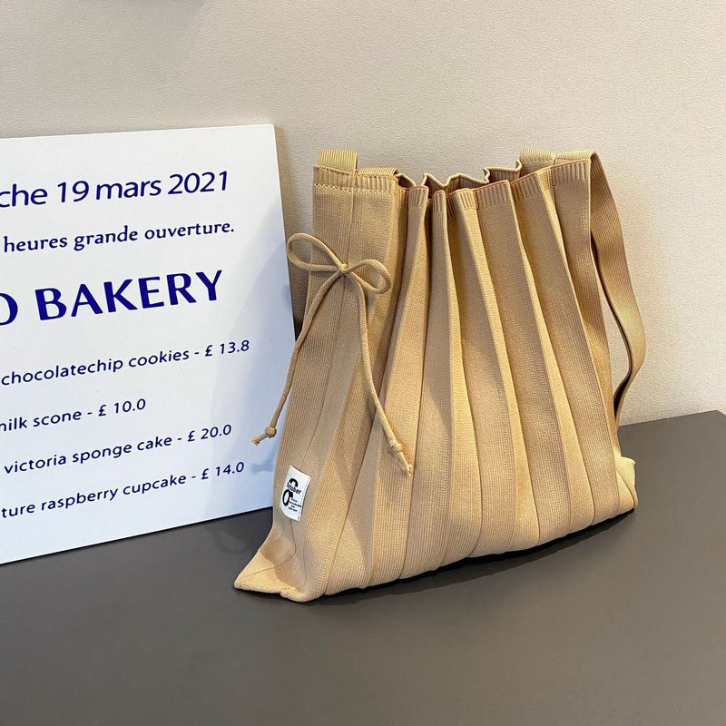 Borsa a tracolla coordinata da donna, in maglia tinta unita, per tutti i giorni, in stile macaron, fresca primavera e autunno_voghion.com