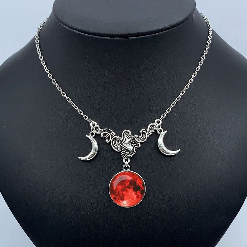 Colar de lua de cristal, pingente de lua crescente, joias simples, colar de lua, presente_voghion.com