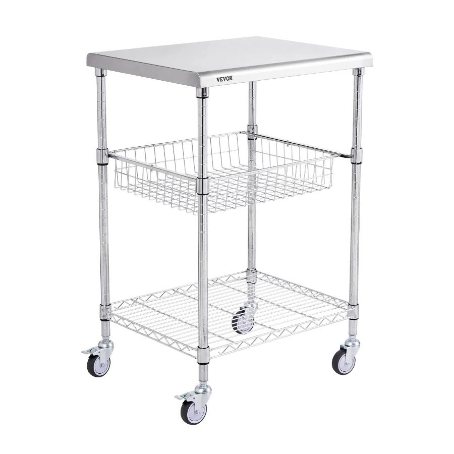 24x20x36.6 470 Cart LBS Utility Hooks Wheels Cart Rolling 3Tier 6 On_voghion.com