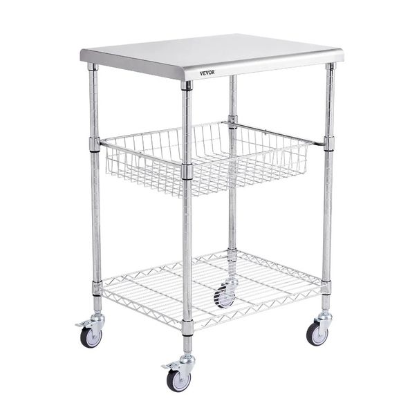 24x20x36.6 470 Cart LBS Utility Hooks Wheels Cart Rolling 3Tier 6 On_voghion.com