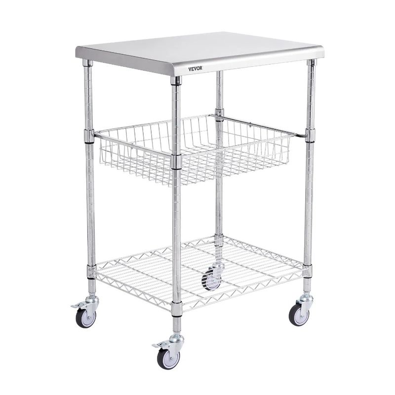 Hooks Wheels 3Tier On Cart LBS 6 Cart Rolling Utility 24x20x36.6 470_voghion.com