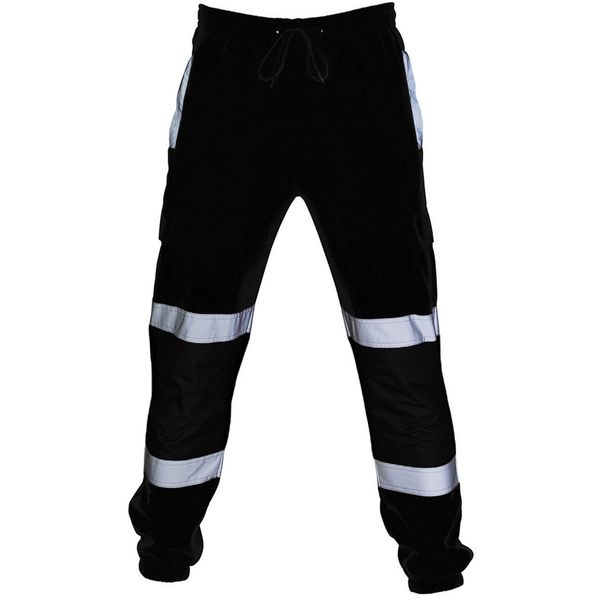 Men's Personal Sport Running Stripe Sweatpant High Visibility Road Work Overalls Pocket Casual Trousers Pants_voghion.com