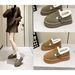 Women's Thick-Soled Genuine Leather Fall/Winter New Snow Boots, Slip-On Thermal Cotton Boots_voghion.com