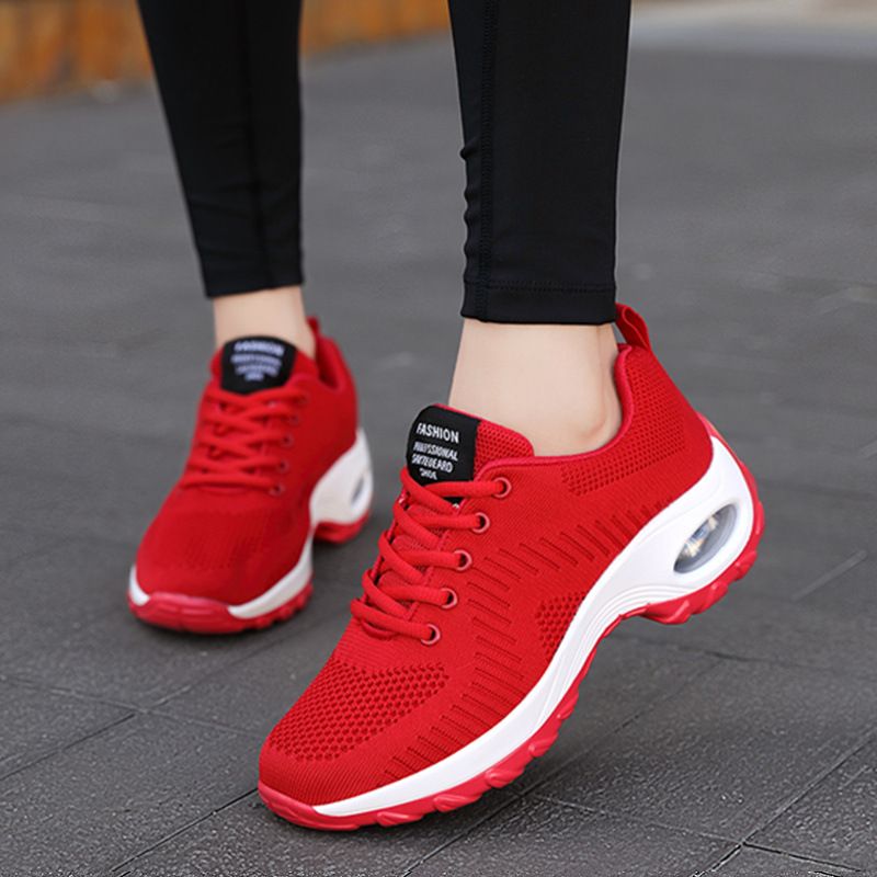 Sports women's shoes, summer breathable mesh surface, white lightweight soft sole, student leisure travel running shoes_voghion.com