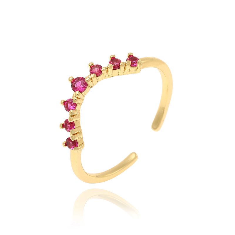 Bague simple, tendance, polyvalente, légère et luxueuse pour femme, micro-incrustée de zircons, exquise, en cuivre plaqué or, bijoux de niche_voghion.com