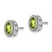 14k White Gold Oval Peridot And Diamond Earrings_voghion.com