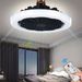 1pc Ceiling Fan With Light, Modern 18inch Remote Control Enclosed Low Profile Ceiling Fan With Light 3 Speed LED Dimming 3 Colors 8 Invisible Bladel_voghion.com
