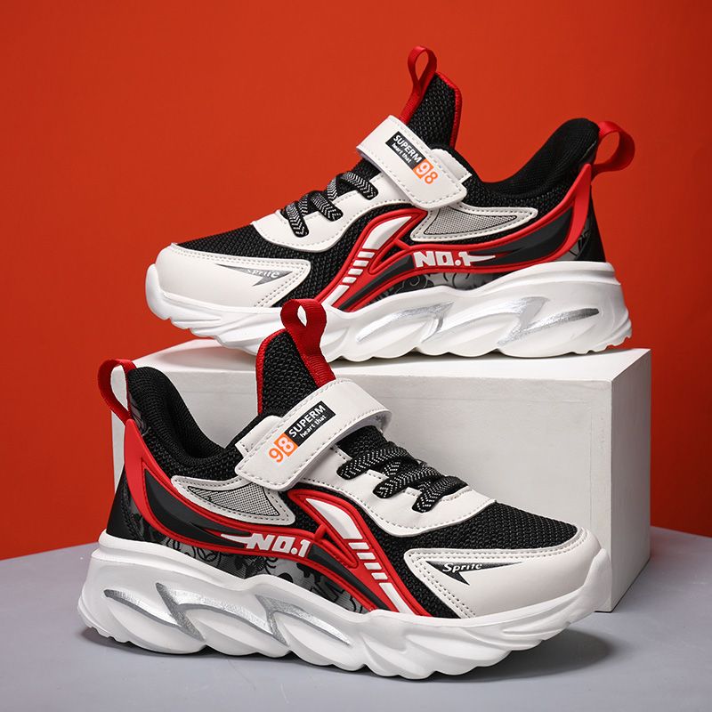 Chaussures de sport et de loisirs pour enfants, en cuir, double maille, velcro, automne-hiver_voghion.com
