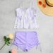 Damen Shell Zweiteiliger Badeanzug Bedruckter Push-Up-Bikini High-Waist Boyshorts Bademode Kordelzug Rückenfrei Hot Girl_voghion.com