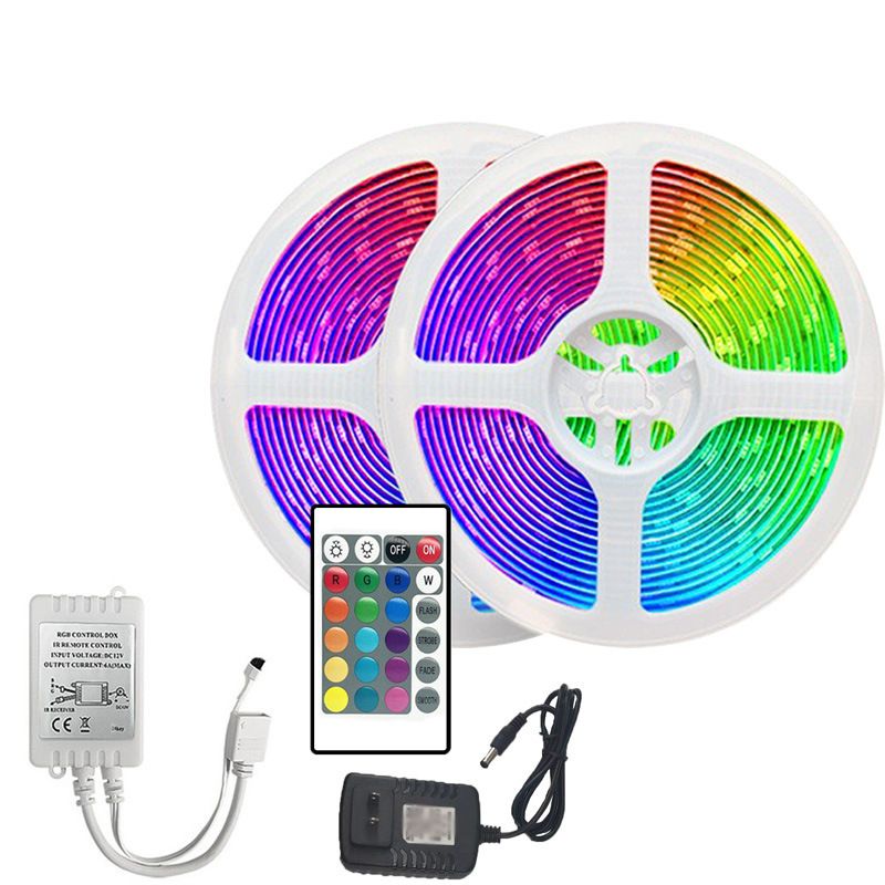 RGB LED Strip Lights 5050 SMD 12V 44-Key IR Remote Control, 5M/10M/15M/20M/25M/30M/40M, TV Backlight, Home Decoration, Mood Lighting, CE Certified_voghion.com