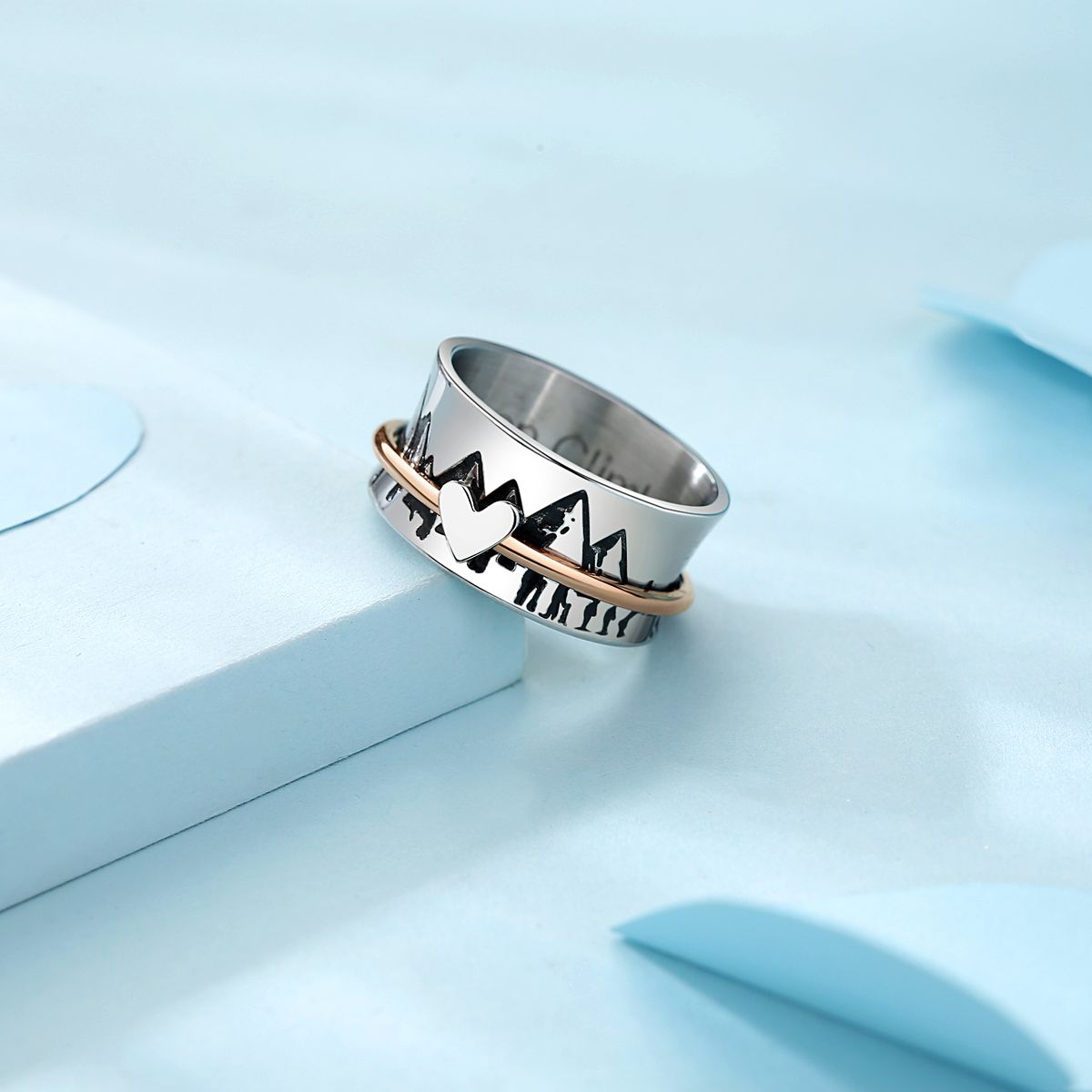 Anxiety Fidget VENUS Ring for Women Men Keep Climbing Heart Love Travel 316L Steel Jewelry Dropshipping Wh_voghion.com