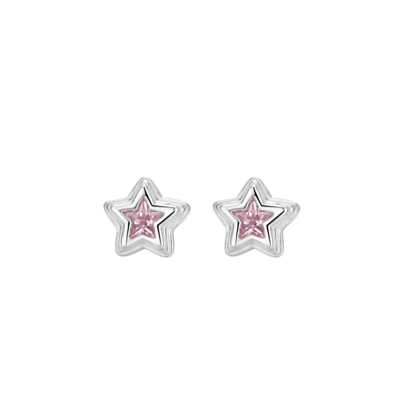 Orecchini a forma di stella in argento sterling S999 per donna, orecchini a bottone di lusso leggeri e femminili_voghion.com