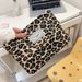 Large Capacity Zebra Leopard Print Makeup Portable Storage Skincare Toiletry Simple Travel Versatile Clutch Bag_voghion.com