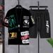Ice Silk Summer Men's Korean Style Casual Comfortable Basketball Beach Sports T-Shirt Short Sleeve Two-Piece Set_voghion.com