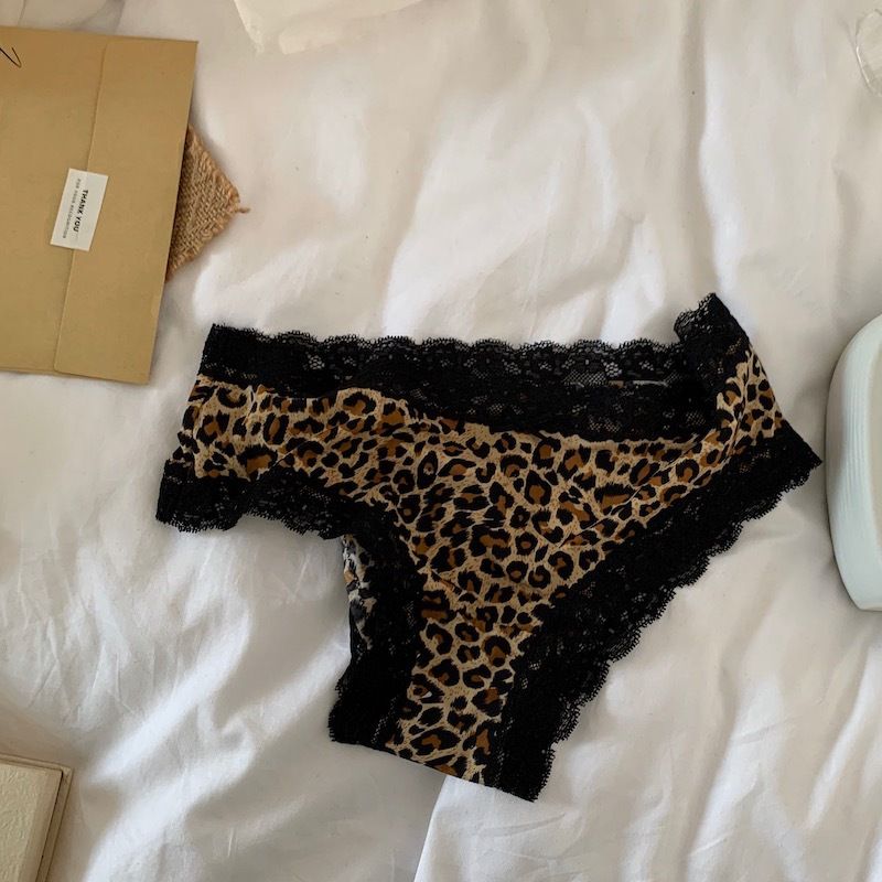 Women's Intimates Leopard Print Ice Silk Briefs Low Waist Elastic Comfortable Refreshing Breathable Briefs_voghion.com