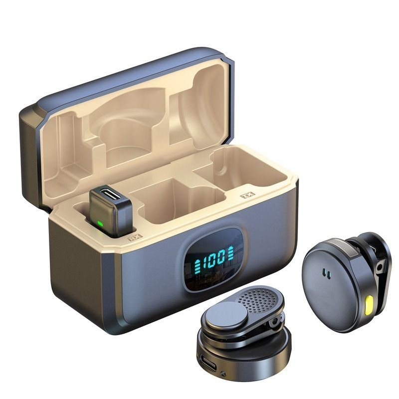 The new Q8 wireless lavalier microphone, a professional digital display noise reduction with built-in reverb for live broadcast_voghion.com