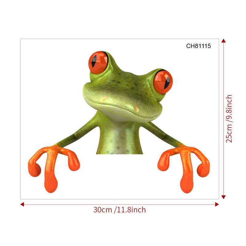 Cartoon Big eyed PVC Matte CH Series Toilet Frog Decorative Wall Stickers_voghion.com