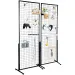 VEVOR 2' X 5.6' Grid Wall Panels Tower, 2 Packs Wire Gridwall Display Racks With T-Base Floorstanding, Double Side Gridwall Panels For Art Craft Sho_voghion.com
