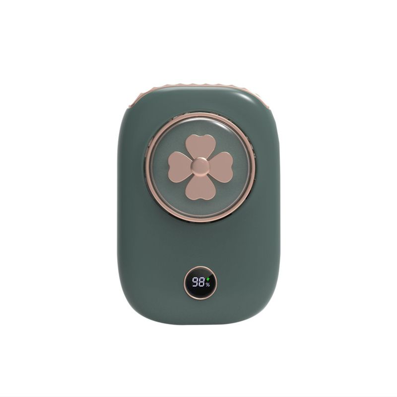 Ventilator mic de gât, ventilator digital cu trifoi cu patru foi, ventilator de birou fără lamă USB_voghion.com