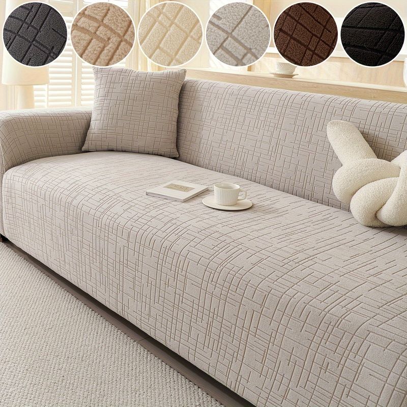 Fashion Chenille Sofa Slipcover – Full Coverage Anti-Slip Sectional Couch Cover (Modern Minimalist, 6 Colors, 5 Sizes, Machine Washable)​_voghion.com