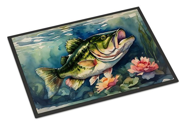 Largemouth Bass Doormat Front Door Mat Indoor Outdoor Rugs For Entryway, Non Slip Washable Low Pile, 24H X 36W_voghion.com