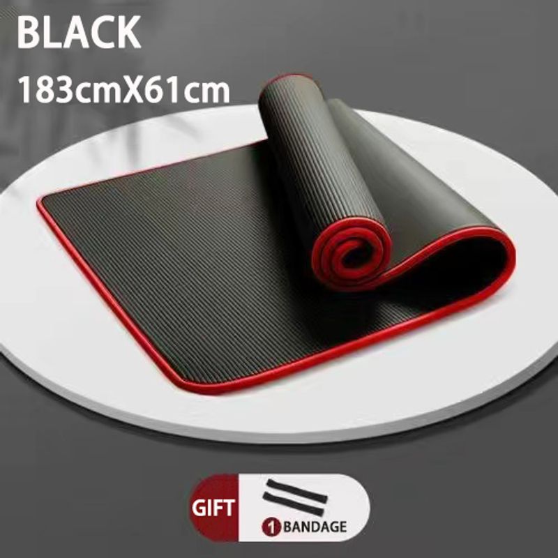 10MM Extra Thick 183cmX61cm Yoga Mat NRB Non Slip Sports Mat Fitness Odorless Pilates Sports Home Yuka Fitness Mat Bandage_voghion.com