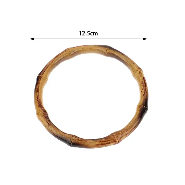 1Pc Purse Frame Hanger DIY O Handle Bag Straps Replacement Bamboo Handles Handcraft Wooden Rings_voghion.com