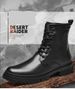 Martin Boots Men's Trendy Velvet Cotton Shoes High-top Wind-top Black Tooling Boots_voghion.com