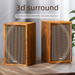 SADA Desktop Computer Laptop Bluetooth Speaker 3D Surround Wooden Classical Dual Speakers Subwoofer_voghion.com