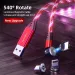 Mobile Accsori 540 Rotating LED Wing Magnetic Charging Cable, Phone Light Emitting USB Cable Charger For Mobile_voghion.com