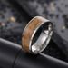Men's Vintage gold wire wood grain men's ring 8MM electroplated jewelry Christmas ornaments_voghion.com