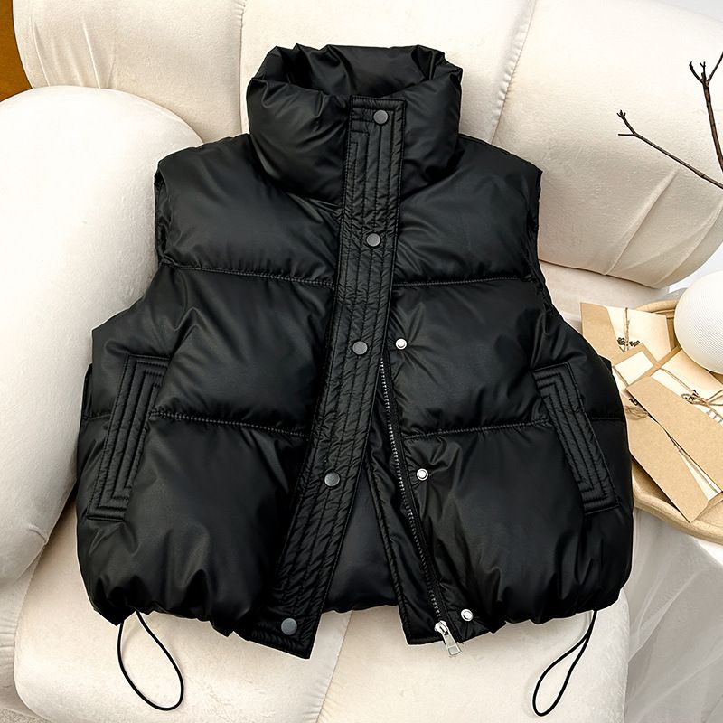 Abbigliamento donna Gilet in cotone da donna corto autunno e inverno gilet giacca in cotone gilet ispessito gilet trasmissione in diretta_voghion.com