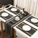 Ensemble de sets de table en PVC - Sets de table résistants à l'eau et à l'huile avec rayures jacquard (antidérapants, résistants à la chaleur, 45 x 30 cm et 180 x 30 cm)_voghion.com