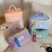 3pcs/Set Plaid Set Simple Style Large Capacity Portable Cosmetic Tools Storage For Home Bathroom Toiletry Bag 250509_voghion.com