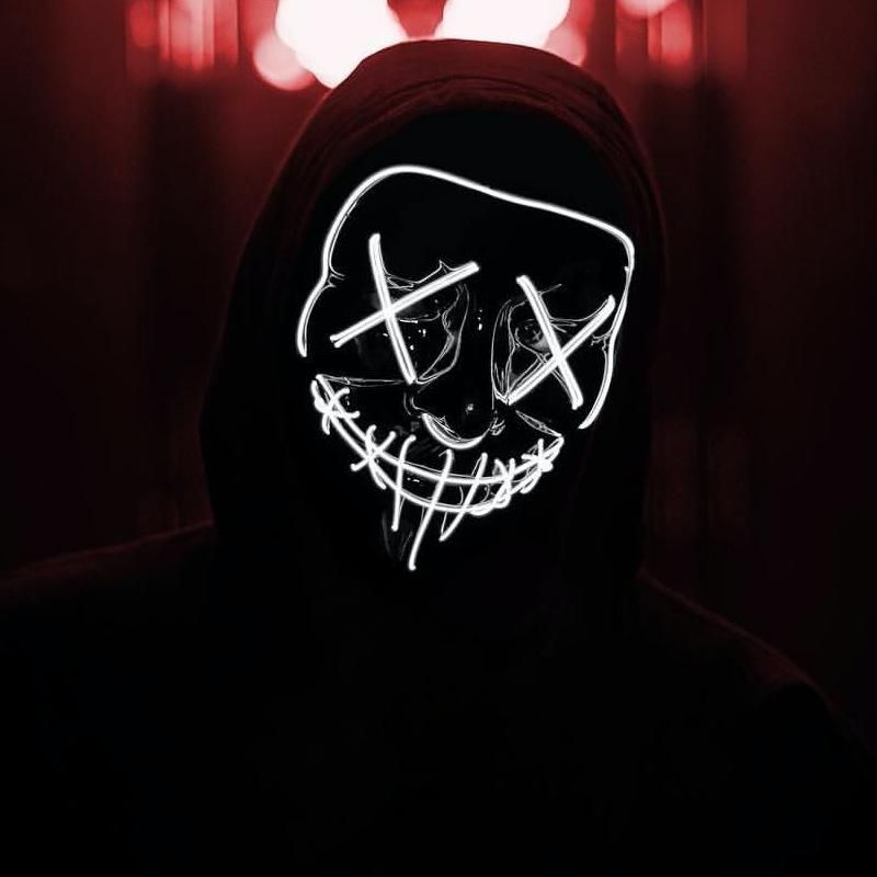 Μάσκα προσώπου με λάμψη LED, φωτιζόμενη από ταινία τρόμου με ρυθμιζόμενο ιμάντα, 3 τρομακτικές λειτουργίες για στοιχειωμένα σπίτια και cosplay για το Halloween_voghion.com