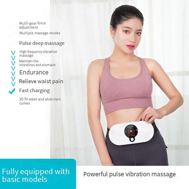 Rechargeable Heating Massage Belt With Pulsation & Vibration - Adjustable Waist Support For Home & Office Use_voghion.com