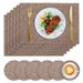 Set tafelmatten (6-delig) - Waterdichte en hittebestendige tafelmatten (leerlook, oliebestendig, antislip, vierkant ontwerp voor eettafel)_voghion.com