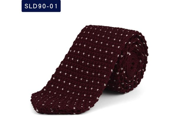 Cravatta a righe tinta unita in lana lavorata a maglia per uomo 2023, stile britannico, a forma di freccia appuntita, versione coreana, da 7 cm_voghion.com