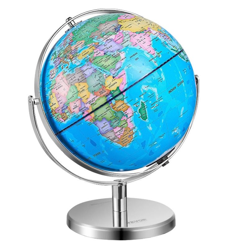 Globe Time Mm Stand World Rotating Geographic Zone Globe With Material With Precise 13 720° Spinning 330.2 Educational ABS In_voghion.com